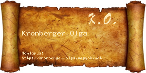 Kronberger Olga névjegykártya