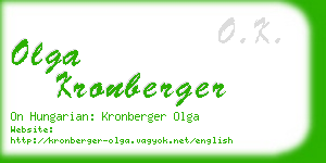 olga kronberger business card